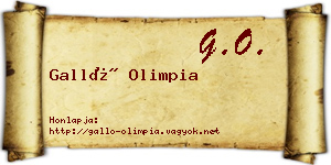 Galló Olimpia névjegykártya