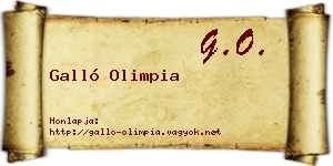 Galló Olimpia névjegykártya